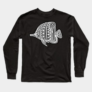 Abstract fish white Long Sleeve T-Shirt